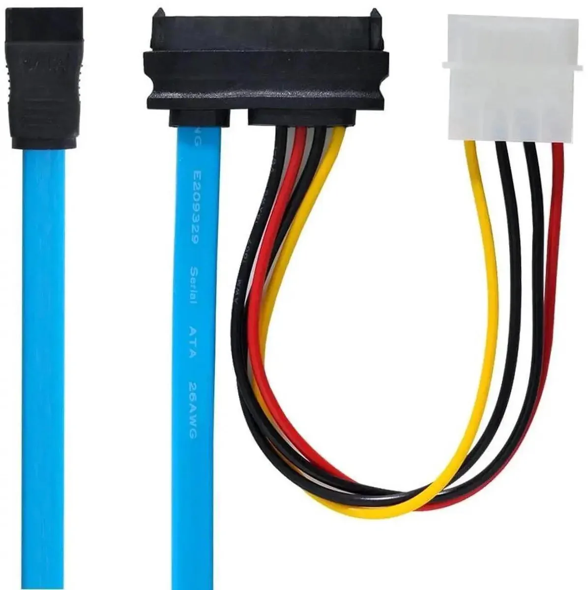 SMUGDESK SMUGDESK SFF-8482 SAS 29Pin to SATA 22Pin Cable with 4Pin Molex Power — product photo