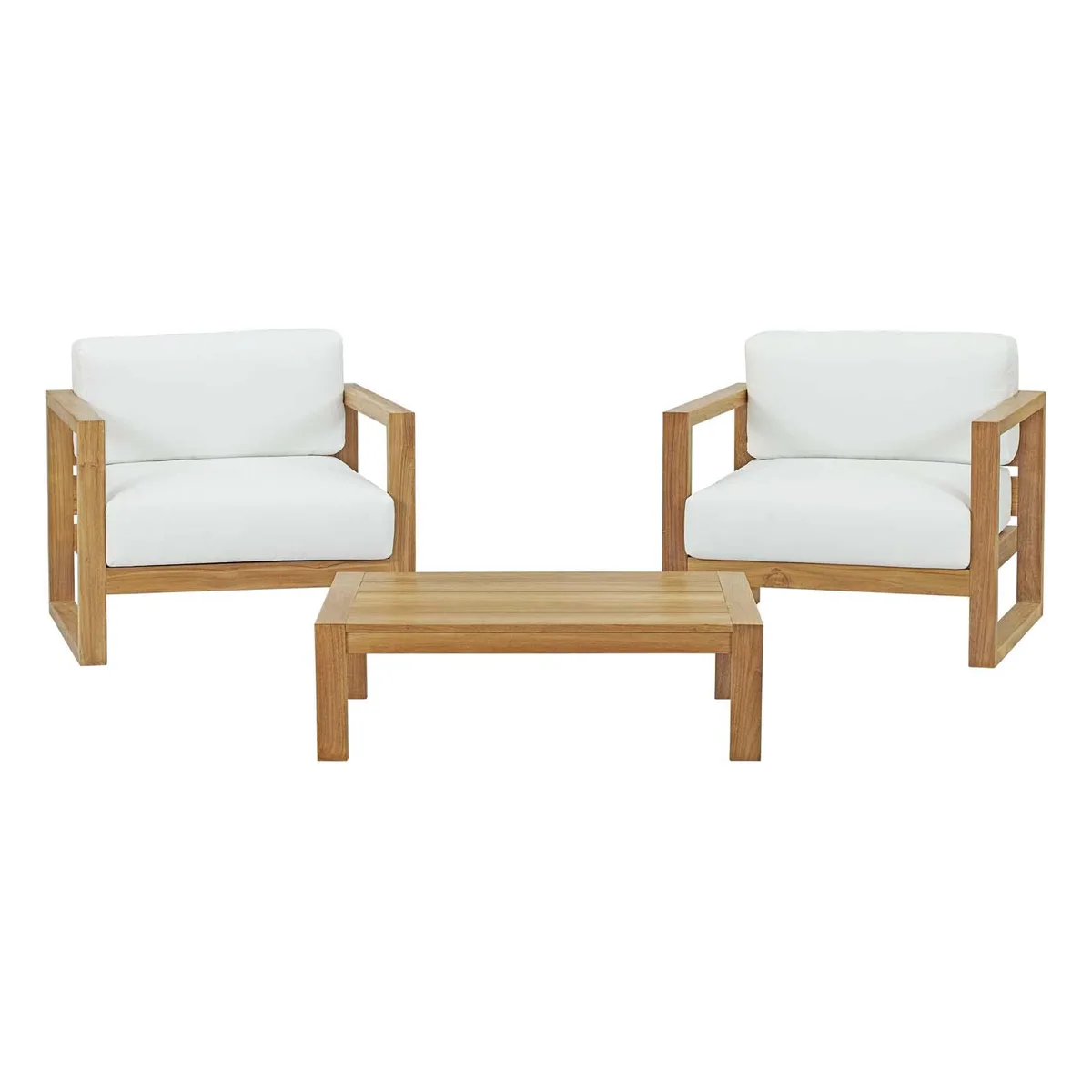 Modway Furniture Modway Furniture Upland 3 Piece Teak Set Natural White — product photo