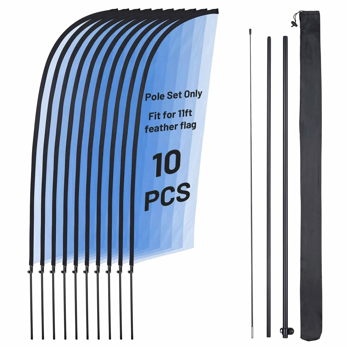 Instahibit Instahibit 35FTF001-11X10 11ft Feather Flag Pole Kit 10 Pack — product photo