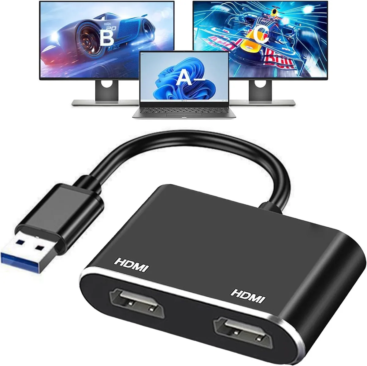 FLEANE FLEANE USB 3.0 to Dual HDMI Adapter 1920x1080@60Hz — product photo