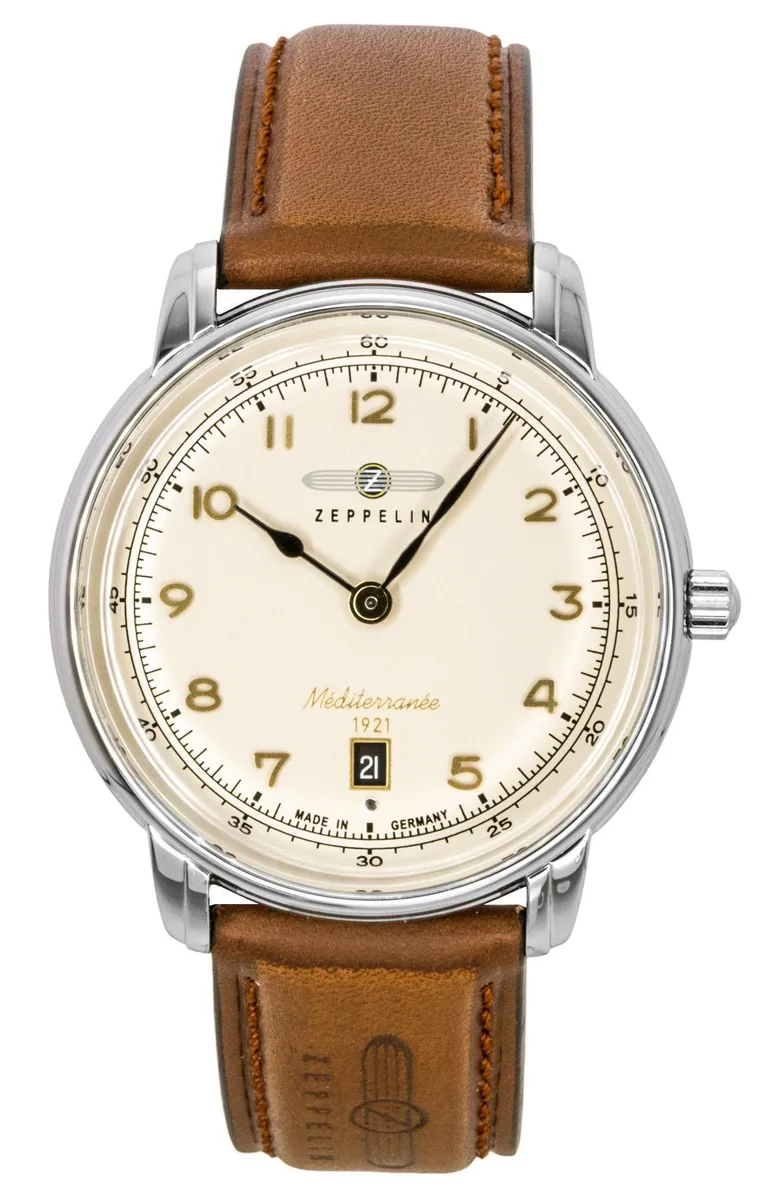 Graf Zeppelin Graf Zeppelin Mediterranee 96405 Beige Dial Leather Watch — product photo
