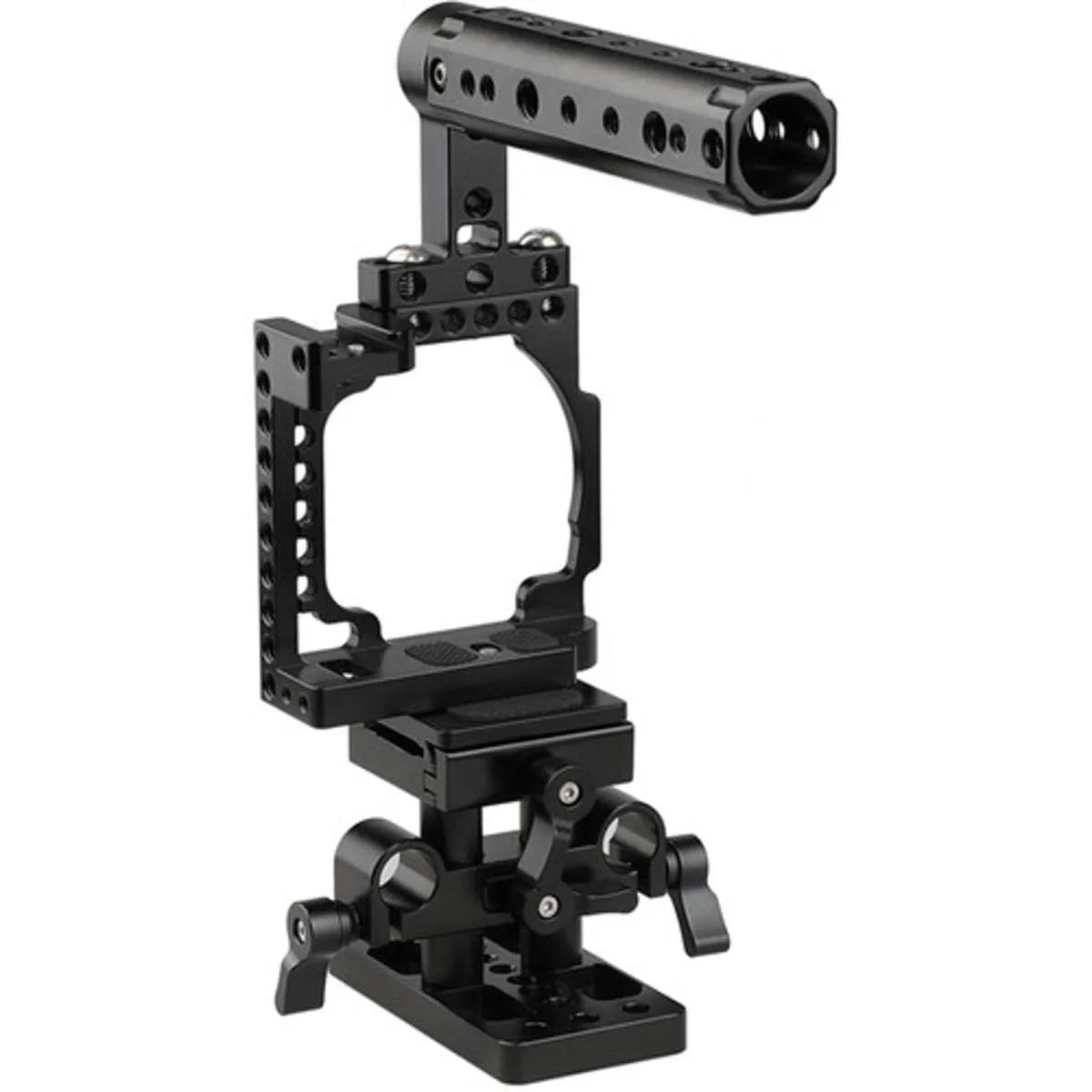 Aluminium camera cage with top handle and ARCA baseplate for Sony A6000 A6300 A6400 A6500