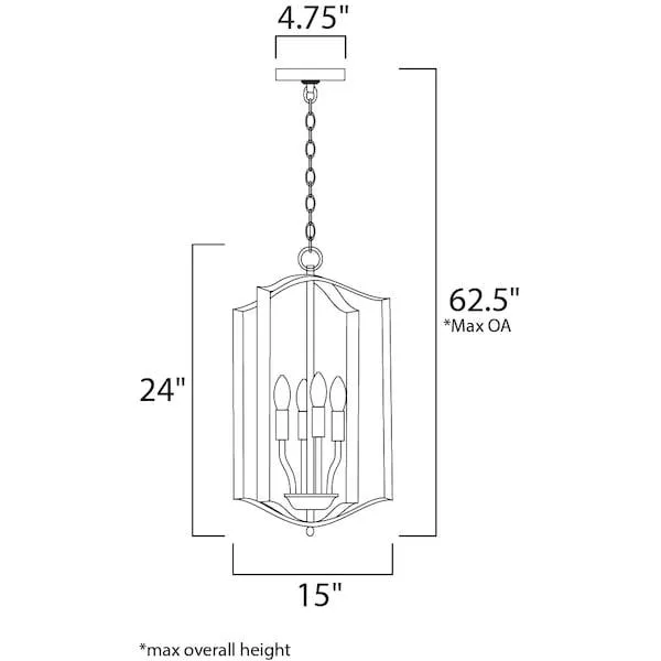 Maxim Provident four-light chandelier in black finish