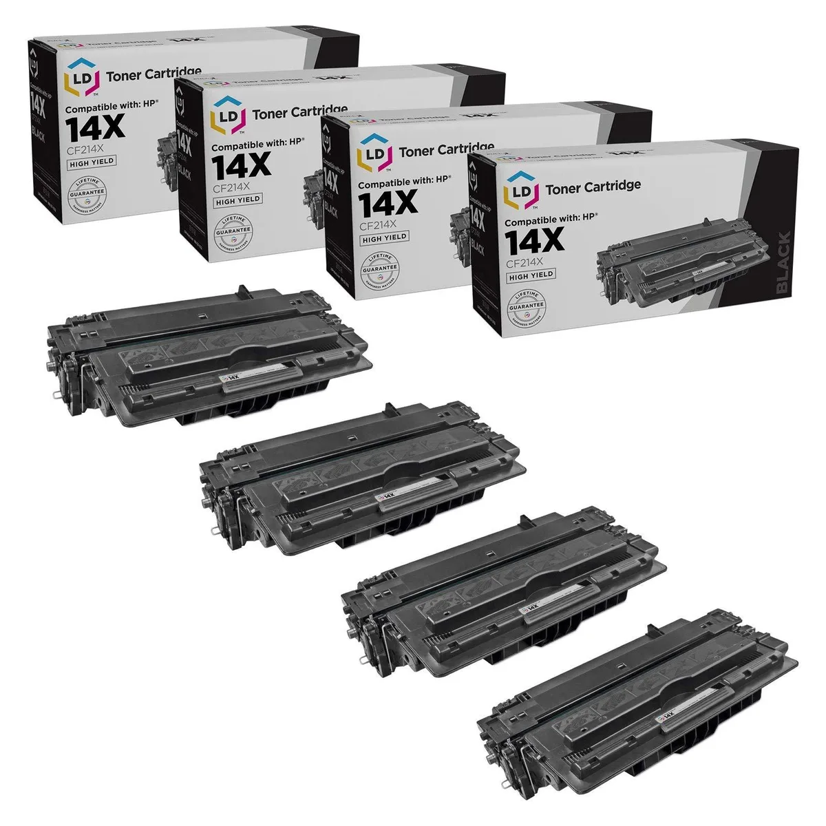 LD Products LD Products 14X CF214X High Yield Black 4-Pack toner cartridge — product photo