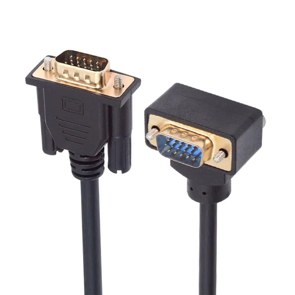 Fervit Fervit 90 Degree Down Angled VGA Male to Straight Male Extension Cable 3COAX+6C — product photo