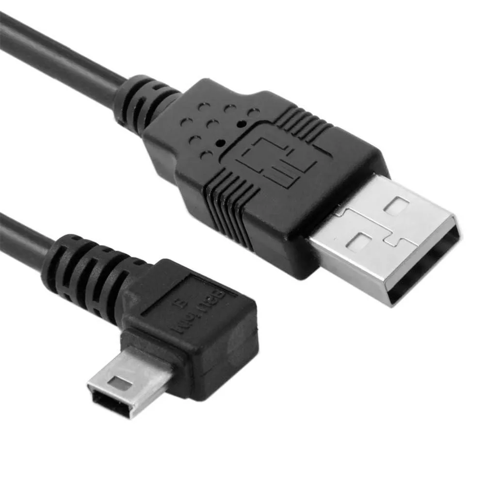 LORDWORLD LORDWORLD Mini USB B 5-pin Male Right-Angled 90° to USB 2.0 Male Data Cable with Ferrite 3.0 m — product photo