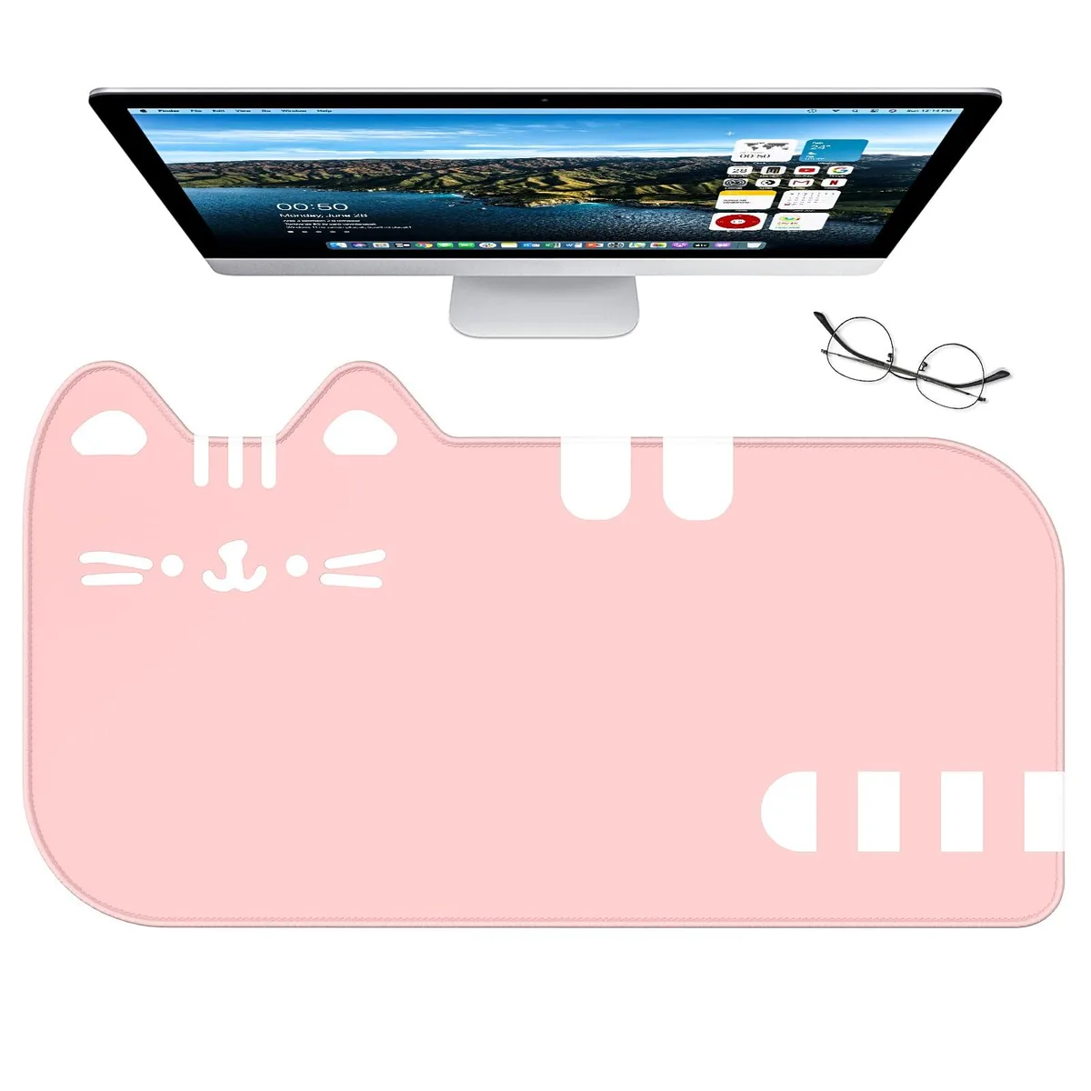  Dapesuom MP-Cat Style-Pink mouse pad 29.5 x 15.9 in Pink — product photo