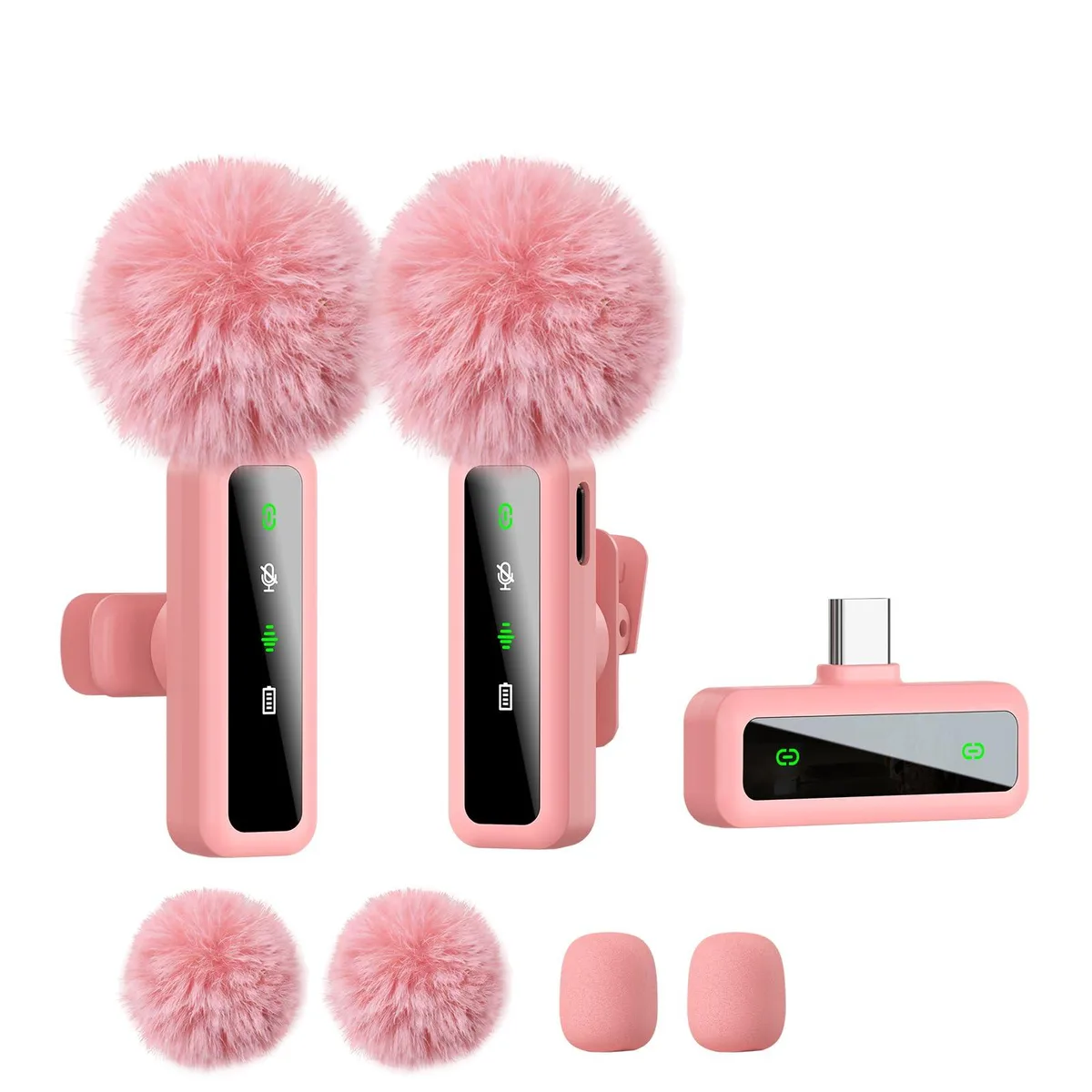  ordele 2025 H63 Wireless Lavalier Microphone Pink USB-C 2.4GHz 20m 6h 12h — product photo