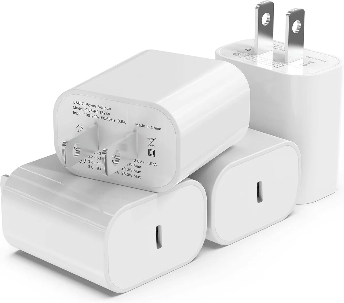 KINGARD KINGARD 4-Pack 20W USB-C Charger Arctic White — product photo