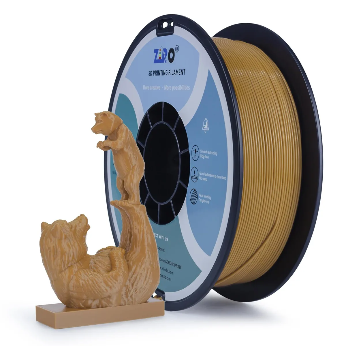 Ziro 3D Ziro 3D PLA Pro Filament 1.75mm 1kg Brown — product photo