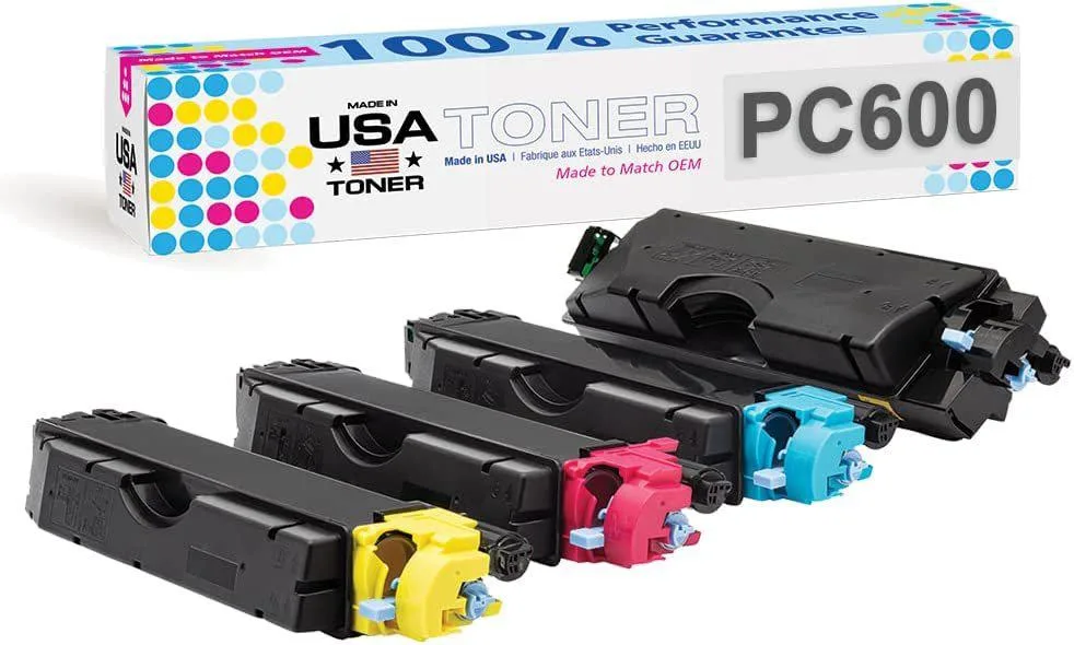 MADE IN USA TONER MADE IN USA TONER PC600 CMYK 4-pack toner cartridges 18000/12000 pages — product photo