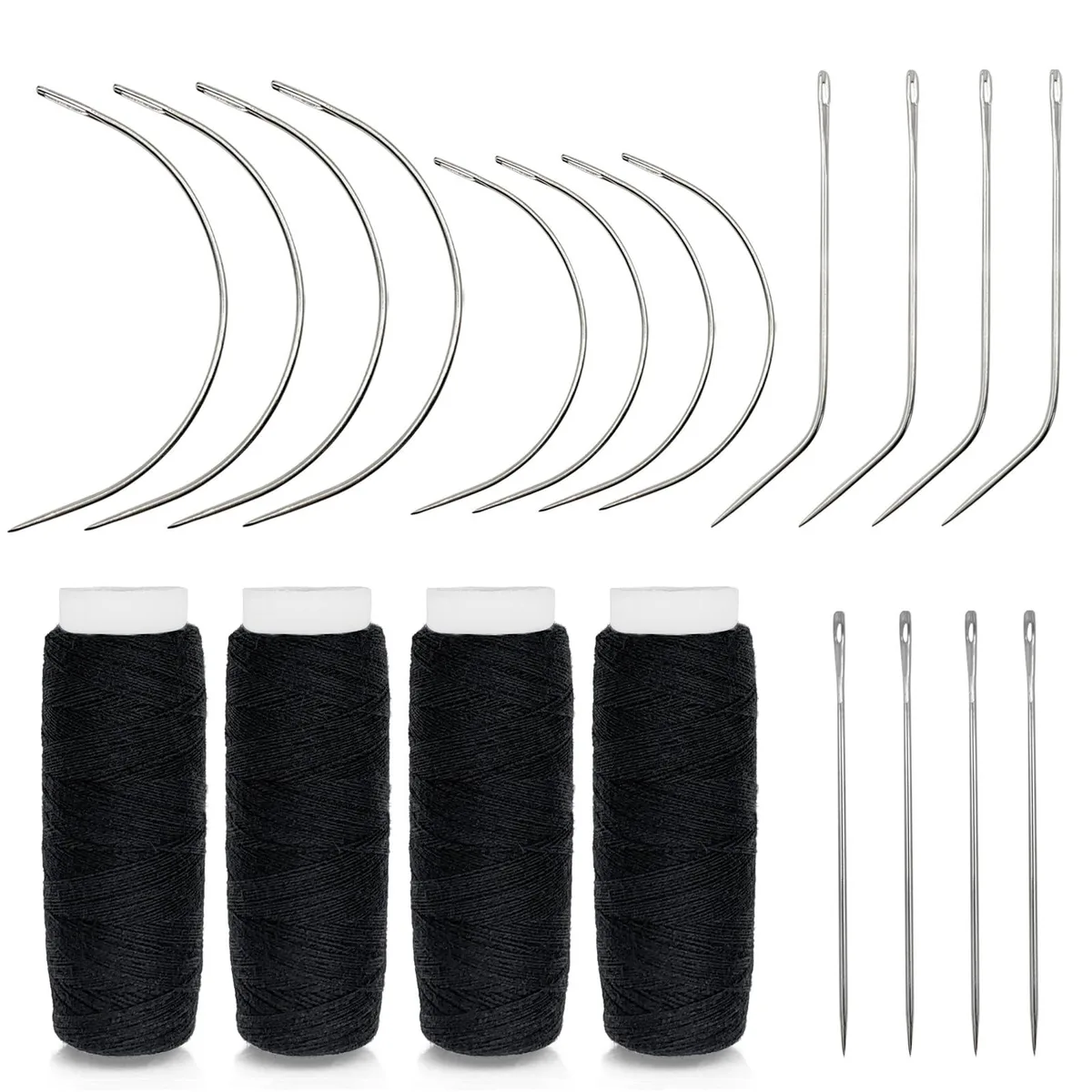 OWMOSYX 20-Piece Hair Needle and Thread Kit (16 Needles, 4 Thread) — product photo