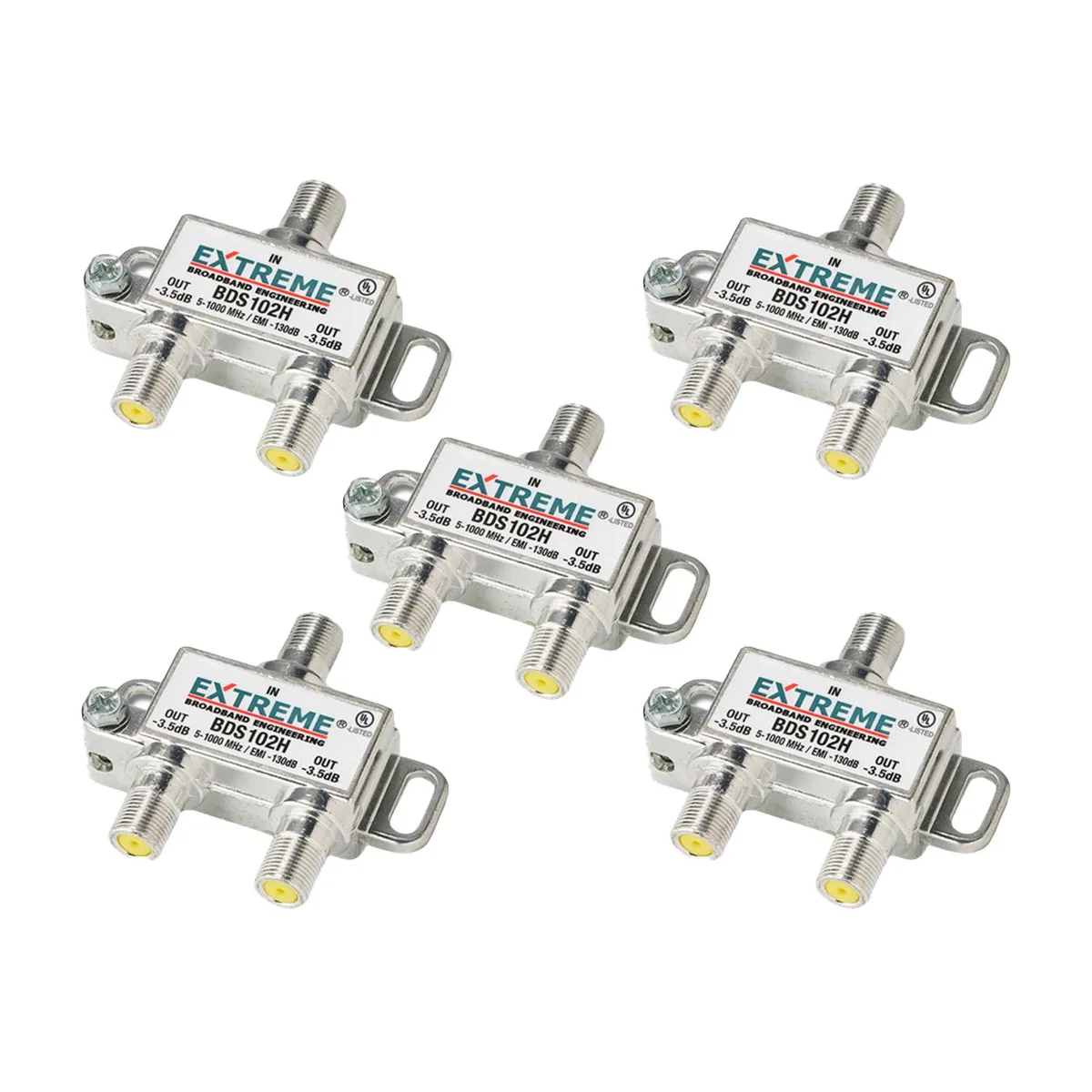 Extreme Extreme 102H 2-Way 1GHz Coax Splitter 5 Pack — product photo