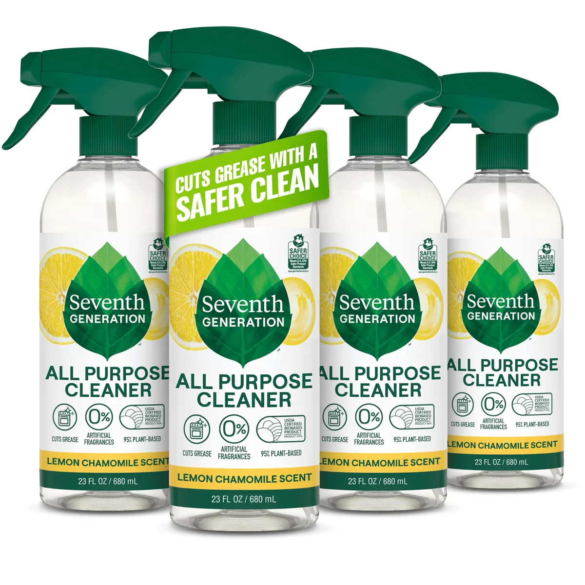 Seventh Generation All Purpose Cleaner Lemon Chamomile 23 oz Pack of 4 — product photo