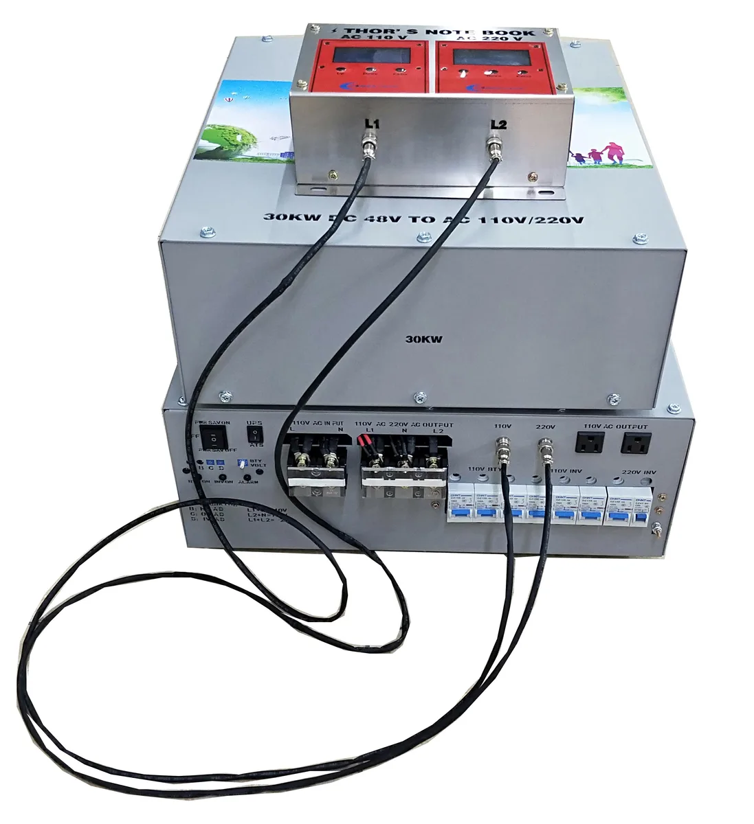 u-power u-power 120000W Peak 30000W Power Inverter 48V DC 110V 220VAC 60Hz Split Phase Pure Sine Wave — product photo
