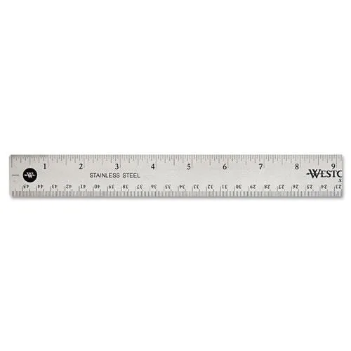 Acme United Acme United 10417 Westcott 18" Stainless Steel Ruler 1/16 1/32 Graduations Cork Backing — product photo