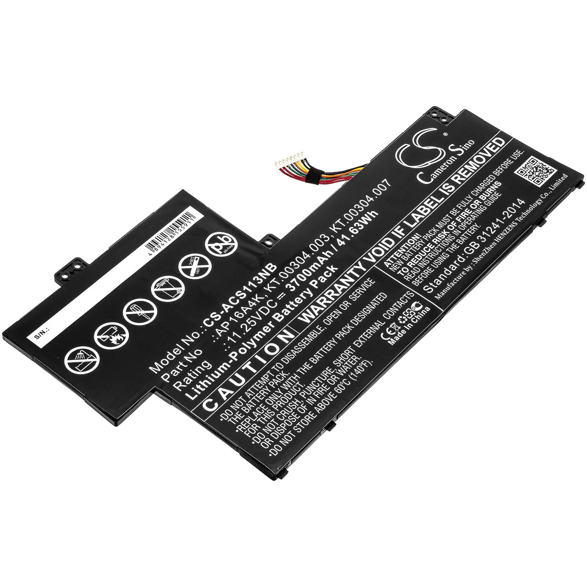Cameron &amp; Co Cameron &amp; Co DS-CS-ACS113NB laptop battery 3.7 Ah black — product photo