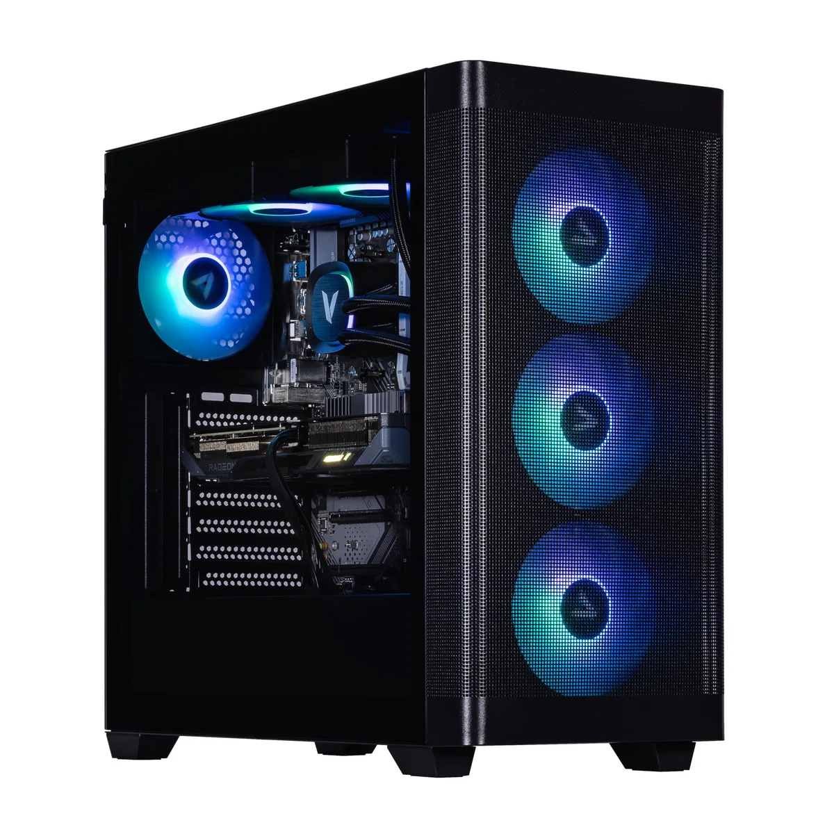 Velztorm Velztorm Pilum gaming PC Ryzen 7 5700X Radeon RX 9070 XT 16GB DDR4 512GB SSD 120mm AIO 750W PSU — product photo