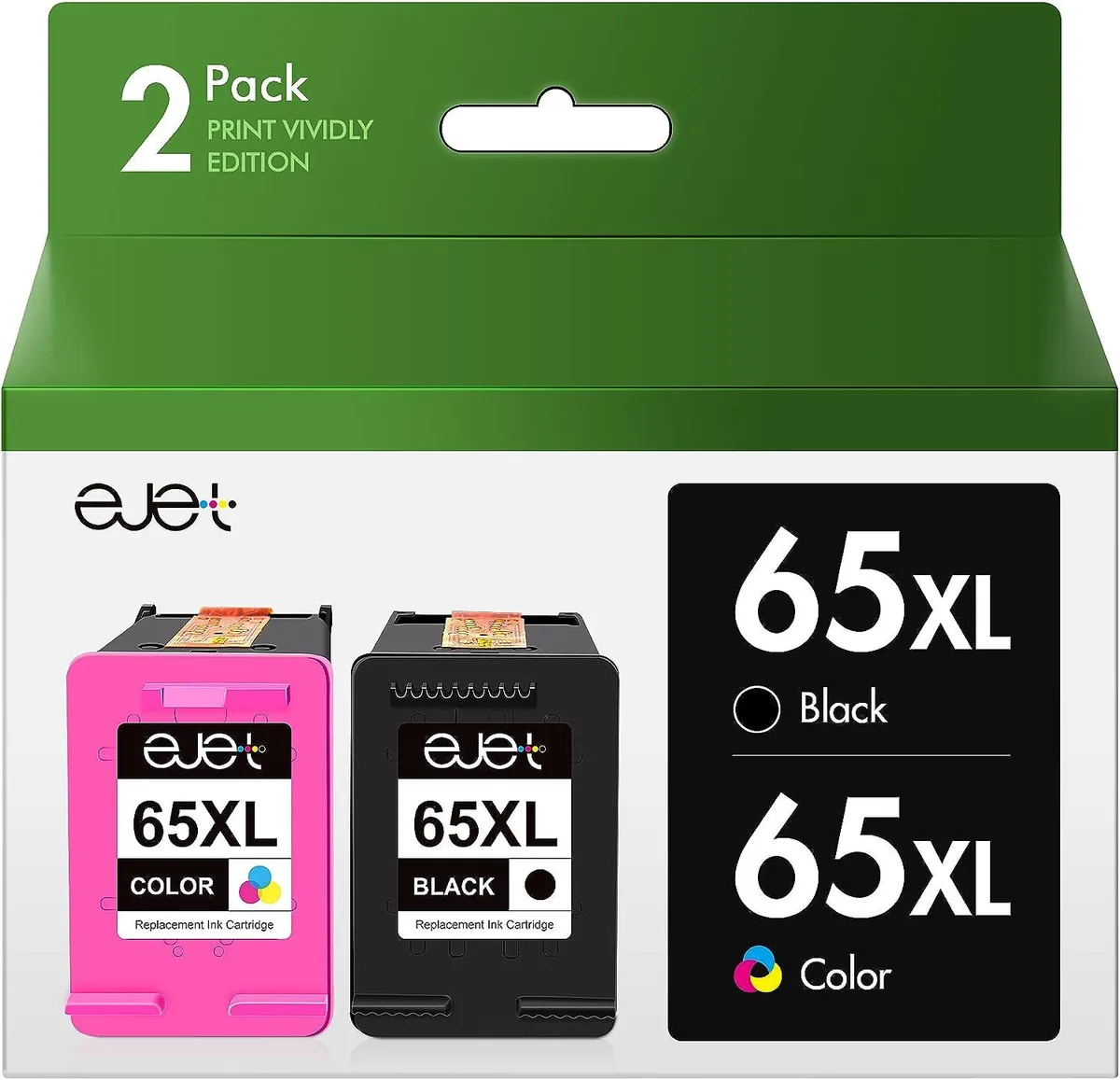 NuoTo NuoTo 65XL Ink Cartridges Combo Pack Remanufactured (1 Black, 1 Tri-Color) — product photo