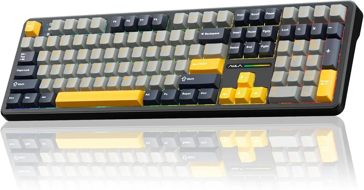 WISDUM WISDUM F108 Pro Gaming Keyboard 108 Keys Tri-mode TFT Screen Knob — product photo