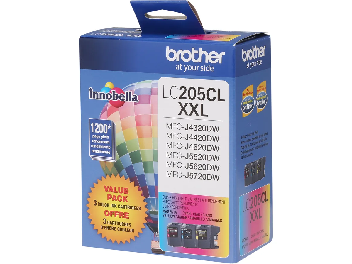 Brother Brother LC2053PKS High Yield Innobella Ink Cartridges (genuine brands) 3 Pack Cyan Magenta Yellow 1200 Pages — product photo