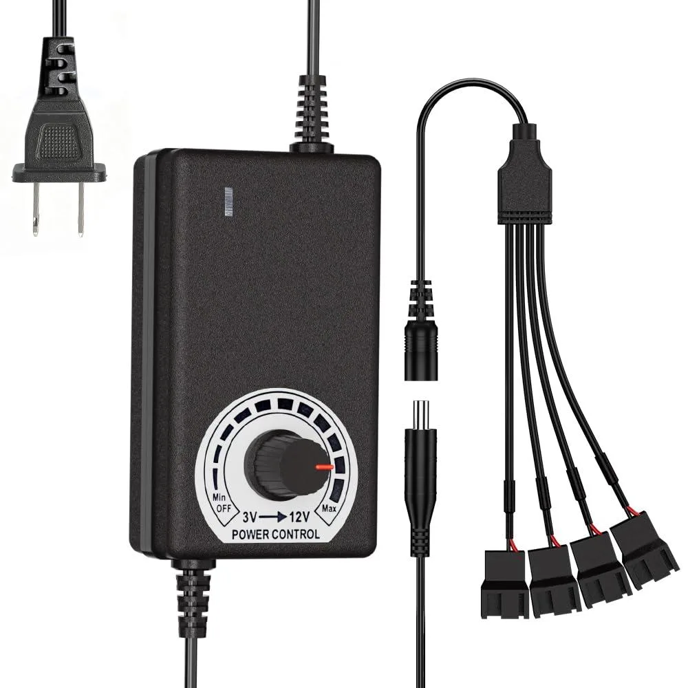 LORDWORLD LORDWORLD 12V 4-Pin PWM Fan Hub 36W 100-240V AC — product photo