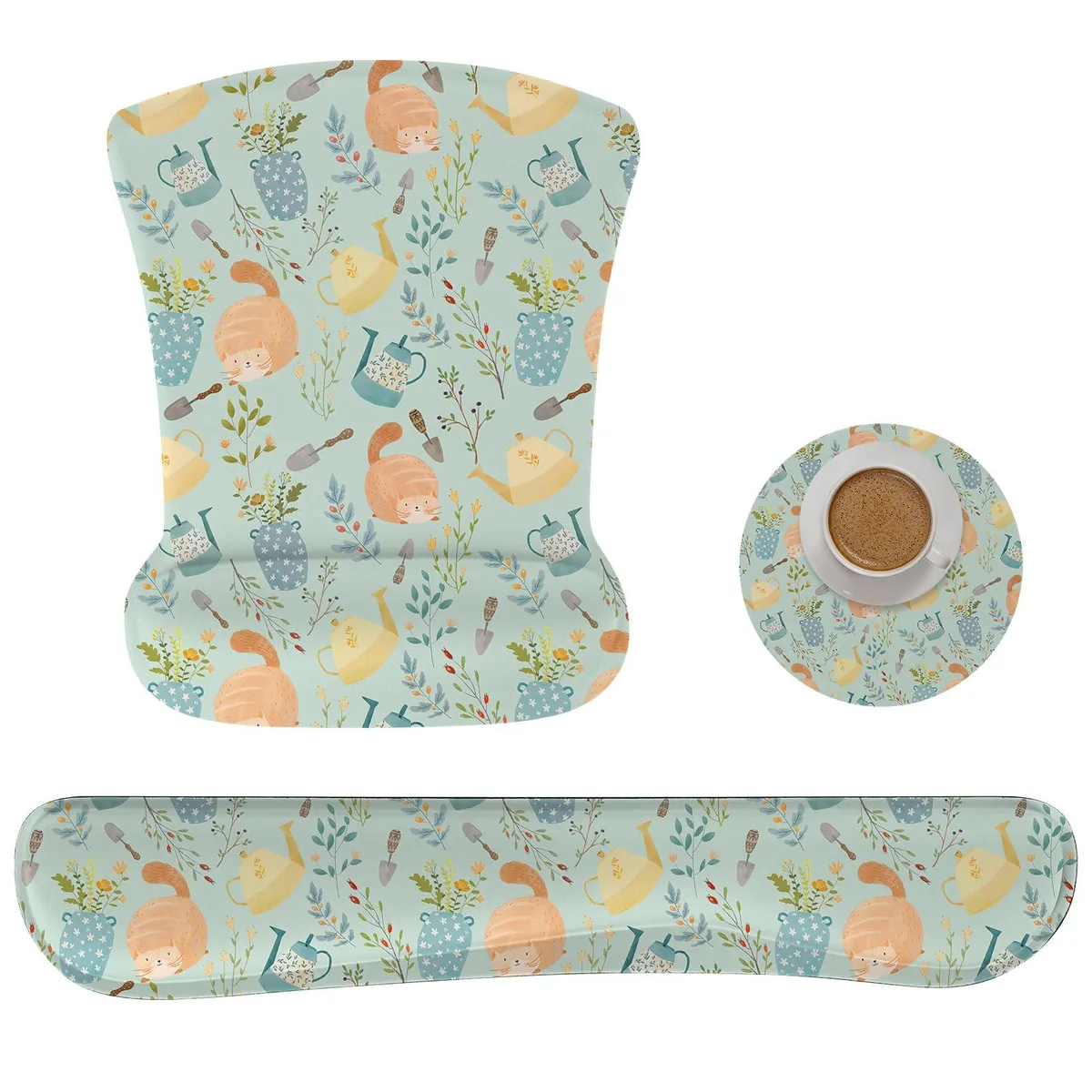  AORTDES KMWRP-ZZ Ginger Cats keyboard mouse pad set 17.28 x 7.87 in — product photo