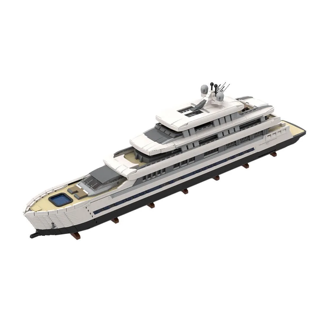 ZITIANYOUBUILD ZITIANYOUBUILD MOC-164155 Luxury Yacht WHITE 4 Decks 16189 Parts — product photo