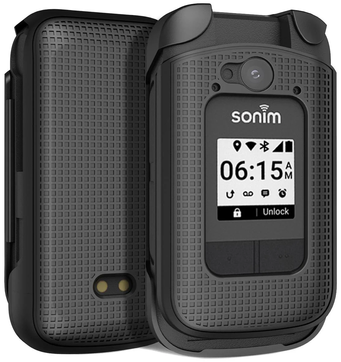 Nakedcellphone Nakedcellphone Grid Textured Slim Hard Case for Sonim XP3 Plus 4G (XP3900) Black — product photo
