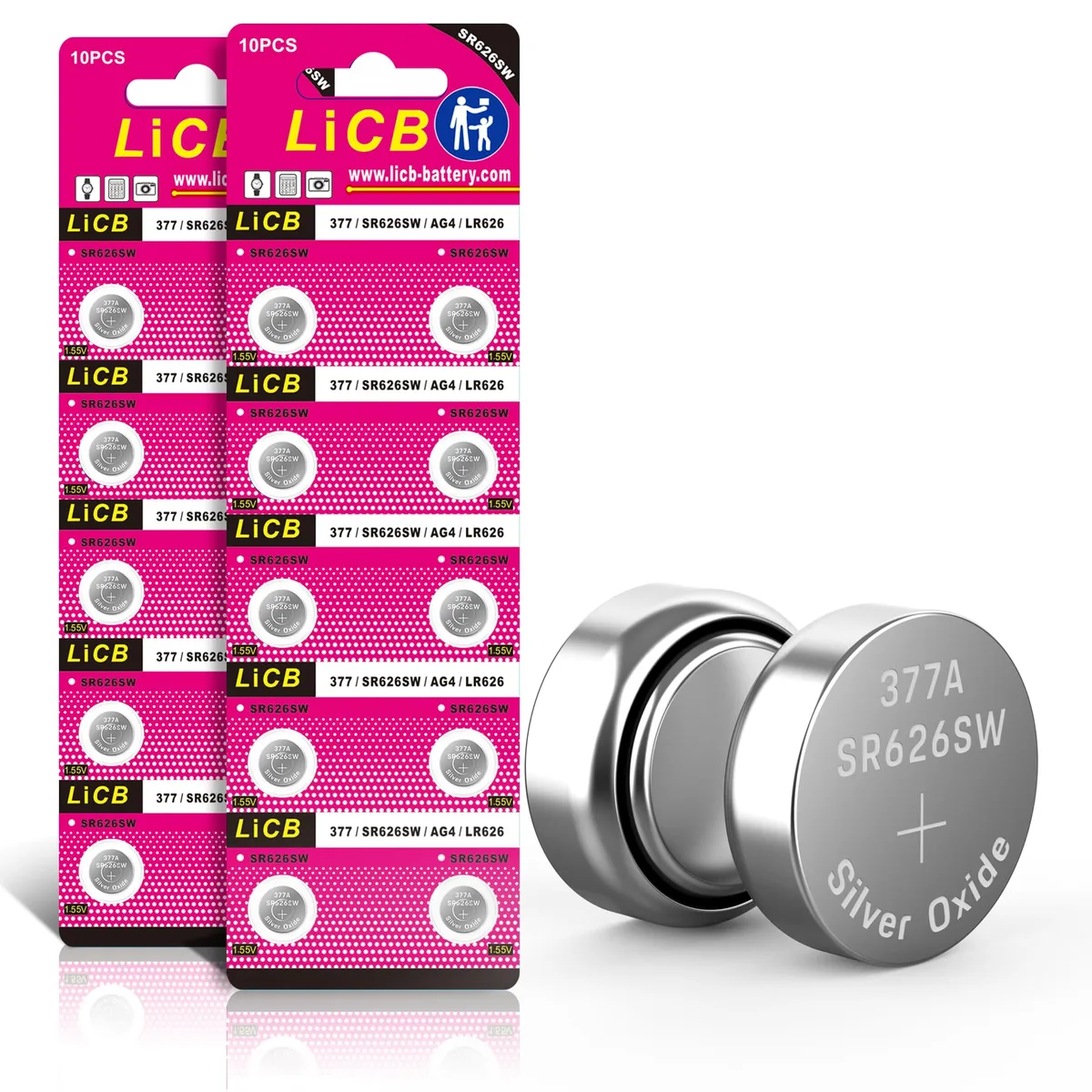 No Sew No Sew SR626SW 377 626 1.5V Silver Oxide Button Cell 20 Pack — product photo