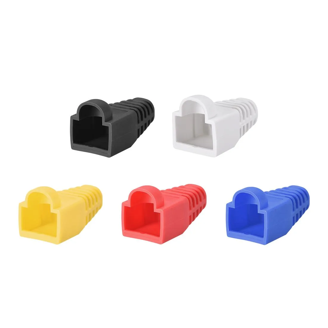Unique-Bargains Unique-Bargains RJ45 Boots Cover Set 50pcs 6mm Hole 5 Colors — product photo