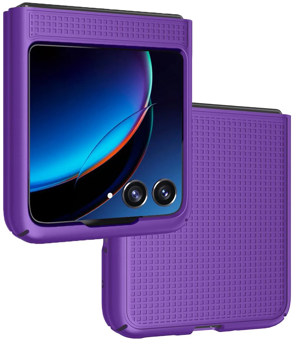 Nakedcellphone Nakedcellphone Textured Grid Hard Case Purple for Motorola RAZR+ 2023 — product photo