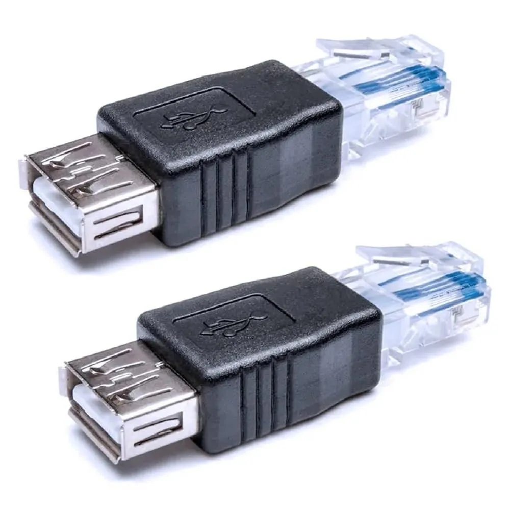 BUCIER BUCIER RJ45 Male to USB 2.0 Female Converter 2 Pack — product photo