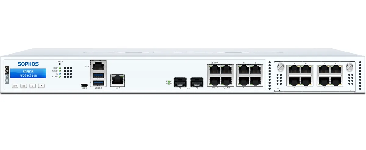 Sophos Sophos XGS 2100 JG2A1CSUS firewall appliance 8 GE 2 SFP 8GB DDR4 120GB SATA — product photo
