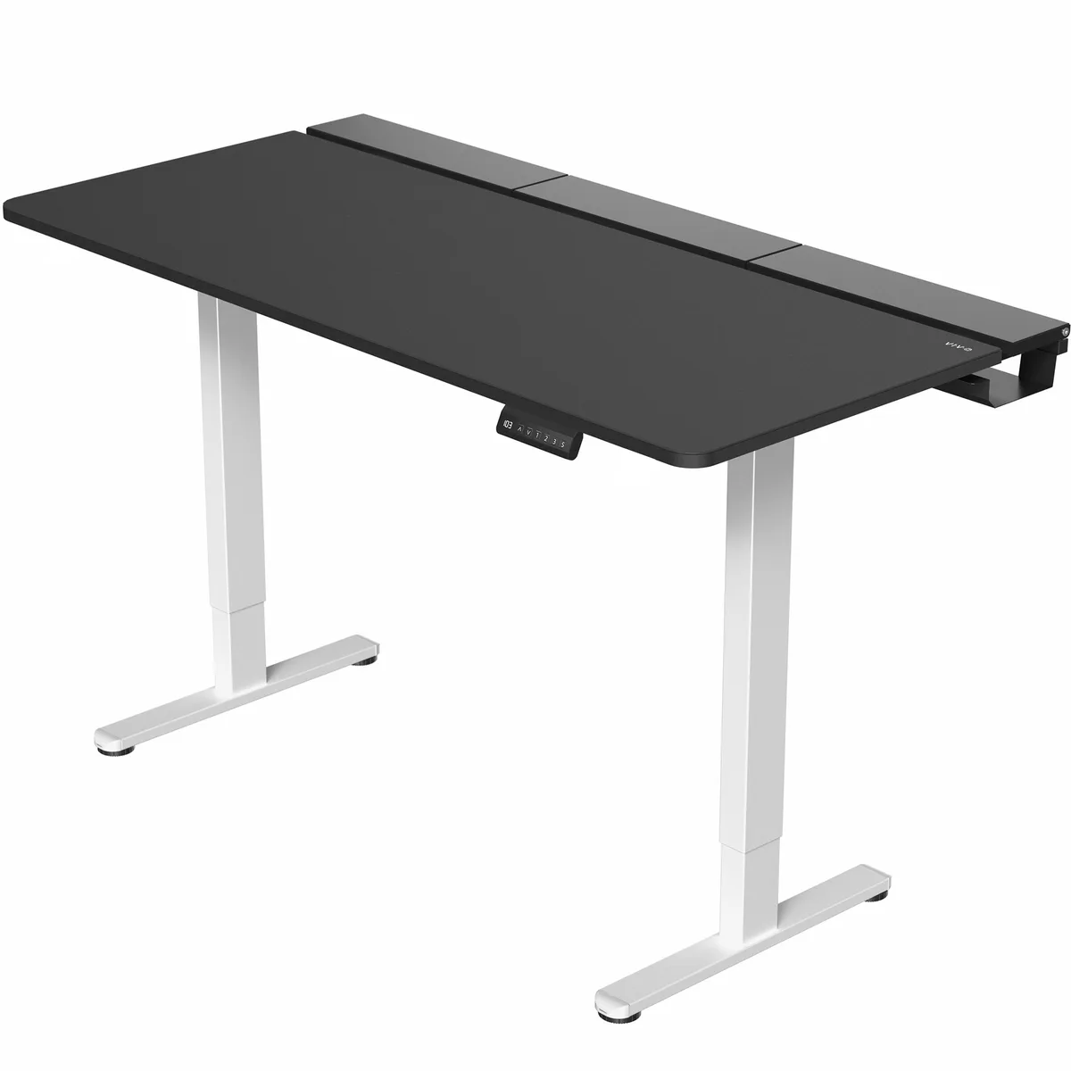 VIVO VIVO Electric 60x30 Desk Black Top White Frame Dual Motor — product photo