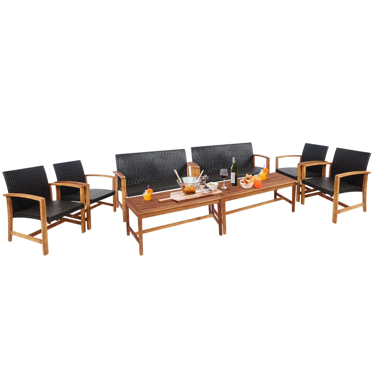 Costway Costway 8PCS Outdoor Patio Rattan Furniture Set Brown — product photo