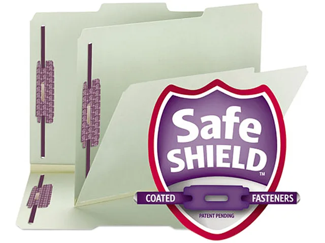 Smead Smead 14931 1" Expansion Fastener File Folder, 1/3 Top Tab, Letter, Gray Green, 25/Box — product photo