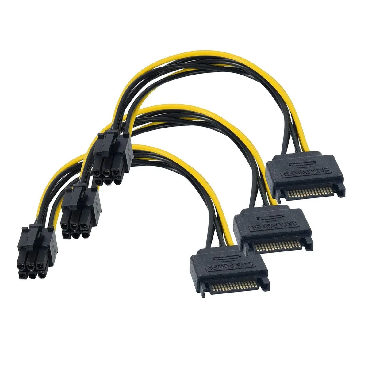 Vszerda Vszerda SATA 15-pin to 6-pin PCIe power cable 3-pack 8 inch — product photo