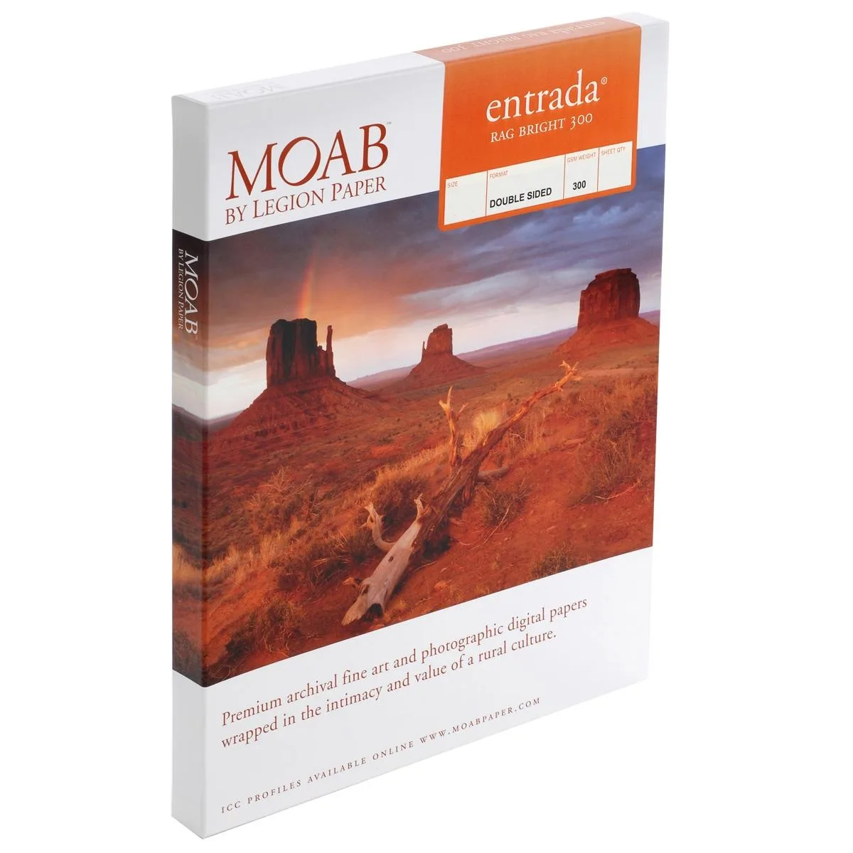 Moab Moab Entrada Rag Matte Fine Art Paper 17x22 inch 25 Sheets Double-Sided — product photo