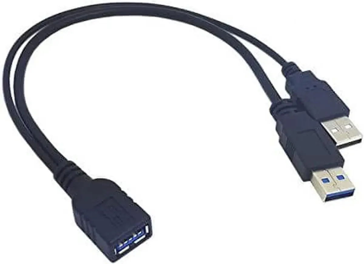 Vszerda Vszerda USB 3.0 Female to Dual USB Male Y Cable 20cm Black — product photo