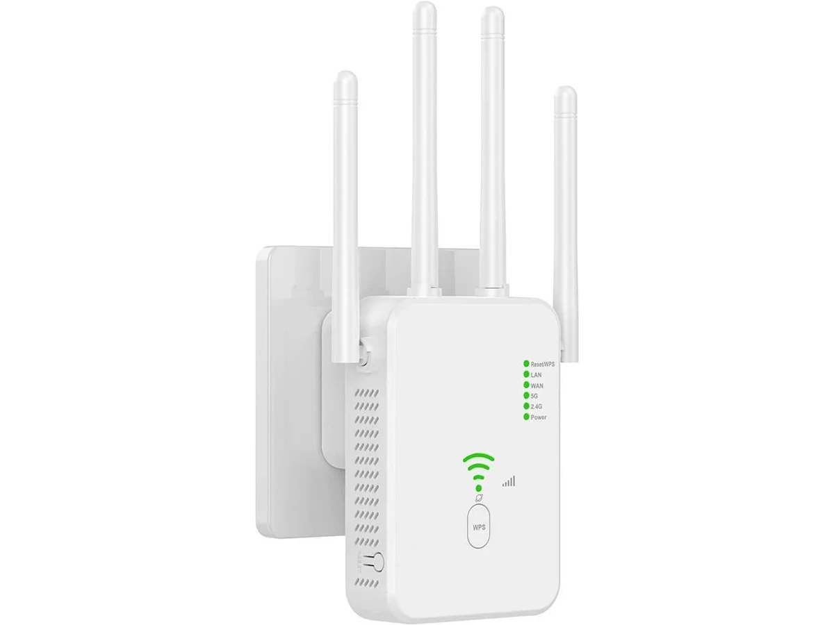BONAEVER BONAEVER WiFi Range Extender Signal Booster Up to 1200Mbps Dual Band WiFi Repeater with Ethernet Port White — product photo