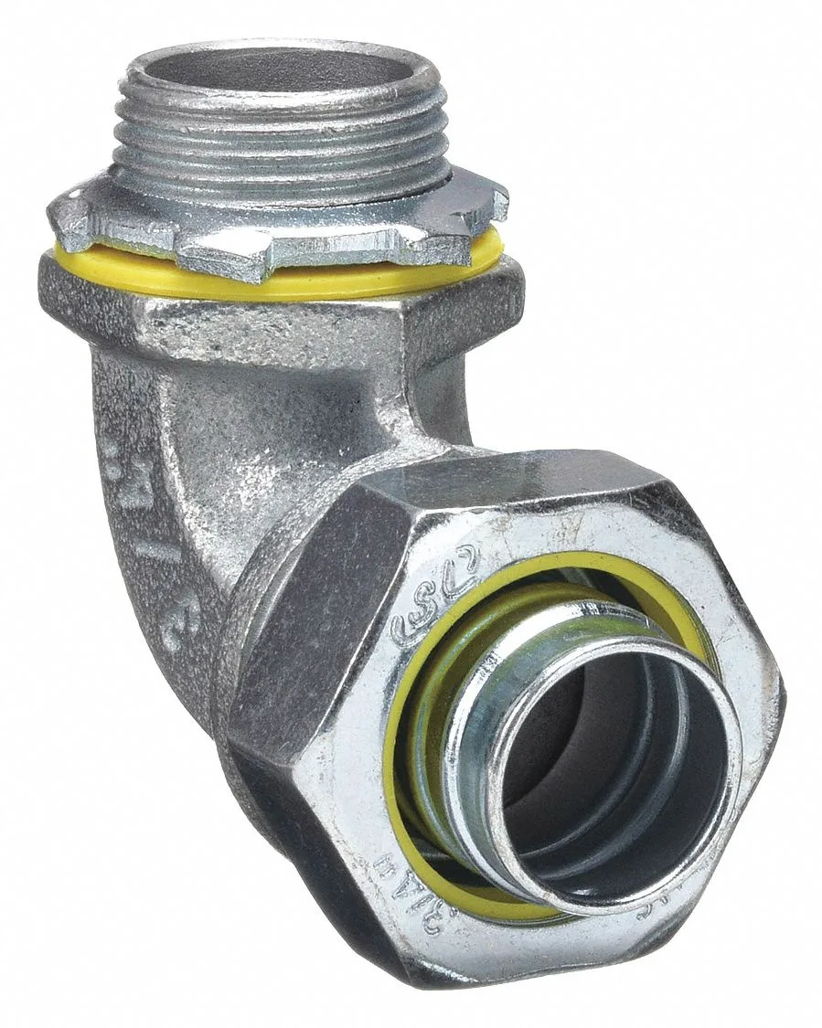 Hubbell Incorporated Hubbell Incorporated RACO 3423 90 Degree Liquidtight Conduit Connector 3/4 in Steel Electro Zinc — product photo