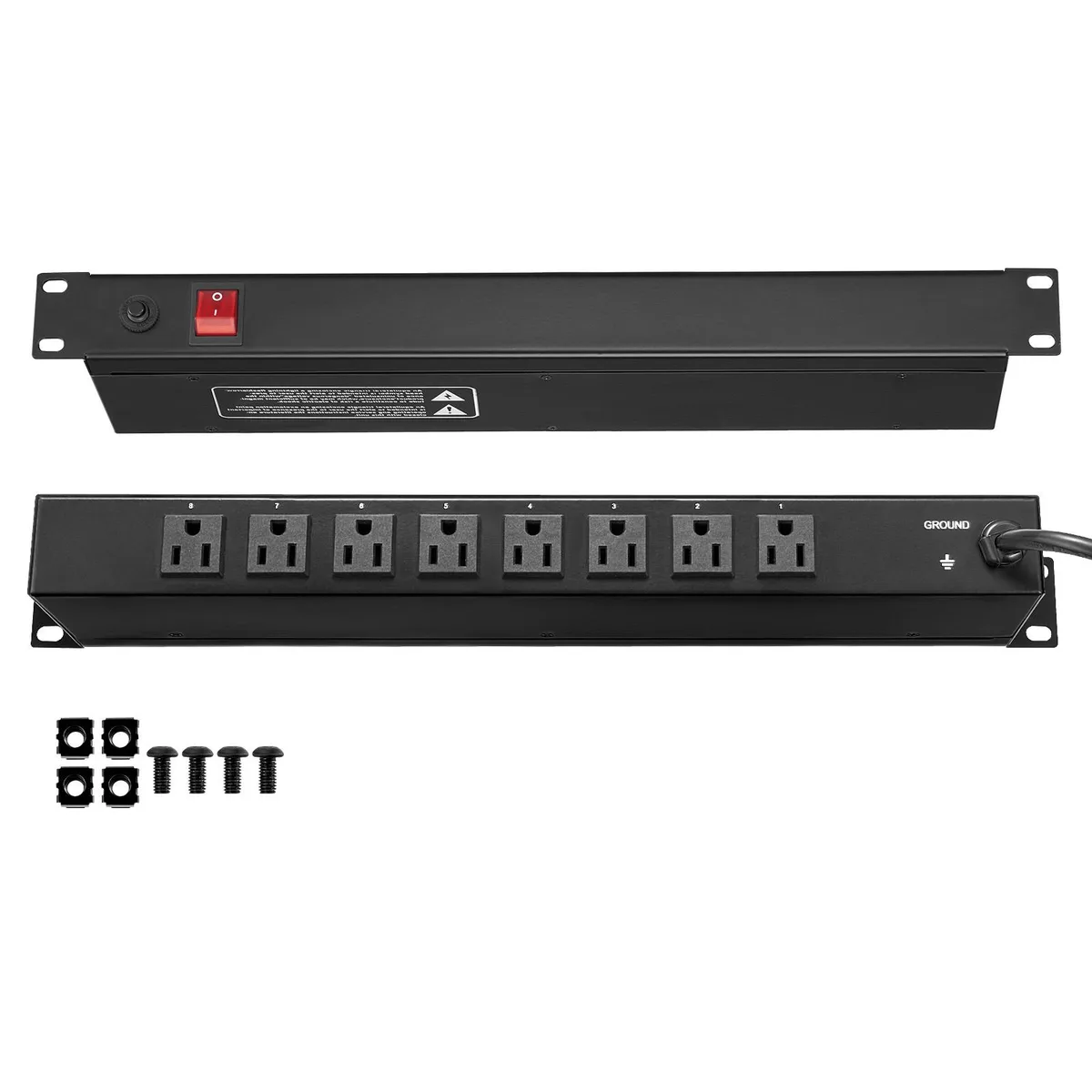 VEVOR VEVOR 1U PDU 8 Outlets 19in 15A 1800J 110-125V — product photo