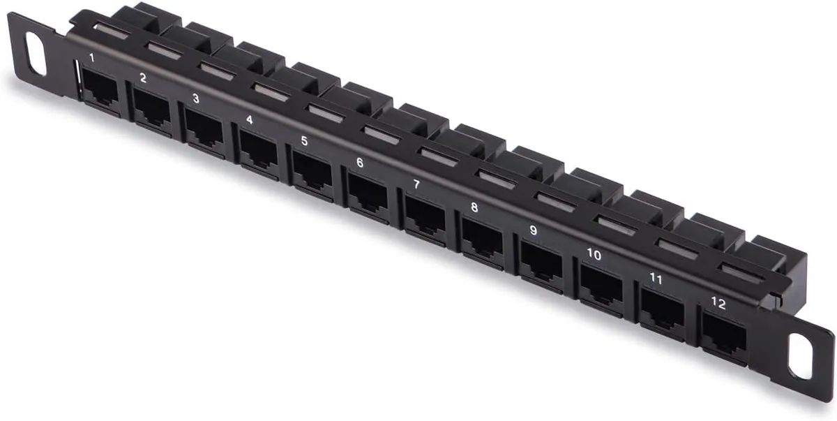 10 inch 0.5U CAT6 patch panel with 12 numbered ports