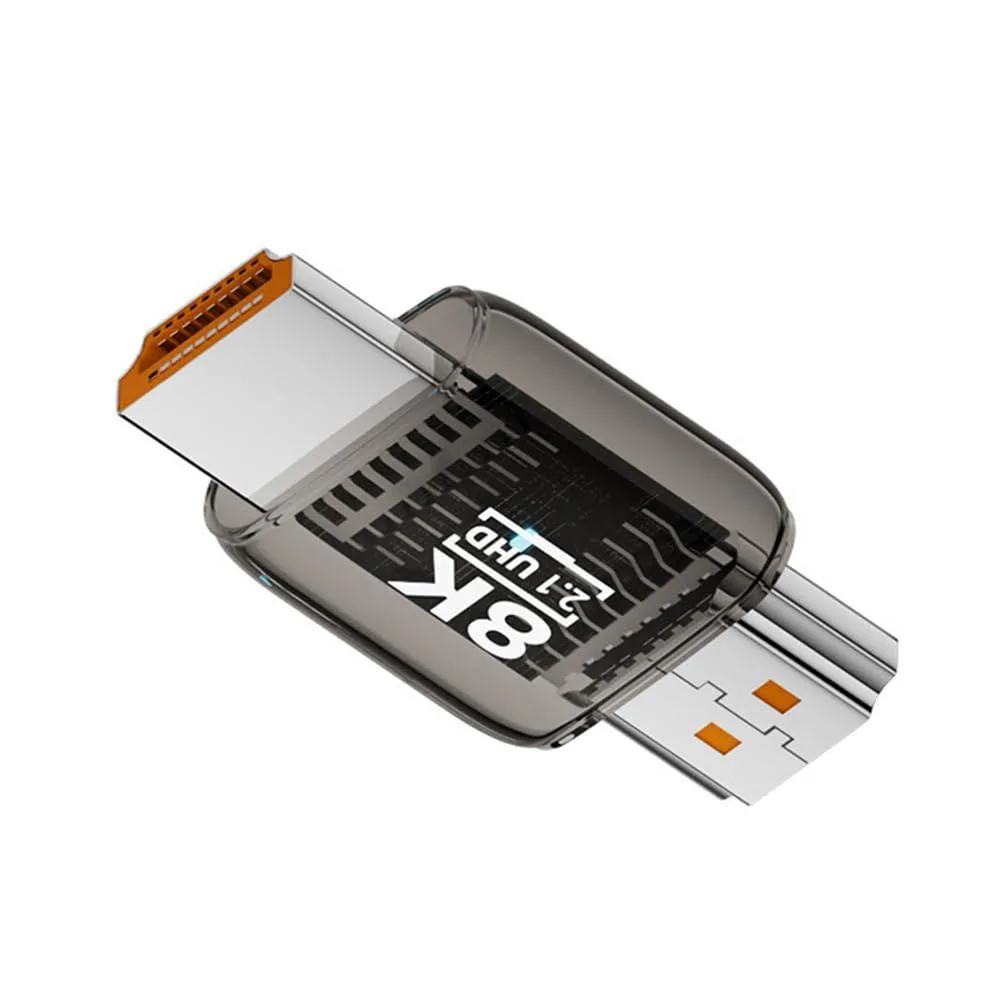 LORDWORLD LORDWORLD HDMI 2.1 Male-to-Male Adapter 8K 60Hz Transparent Black LED — product photo