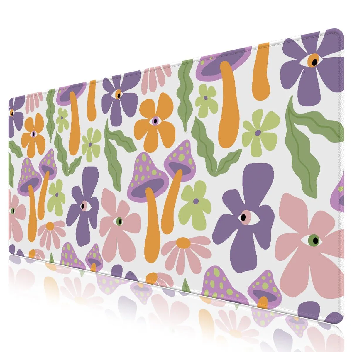 KEHIPI KEHIPI Desk Mat Mouse Pad 35.4" x 15.7" Purple Mushroom Flowers Leaves — product photo