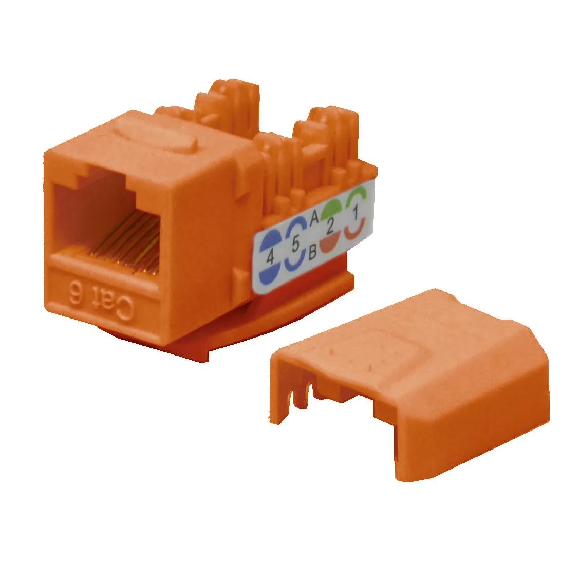 Logico Logico KJ6225-10 Cat6 Keystone Jack Orange 10 Pack 110 Punchdown 568A 568B — product photo