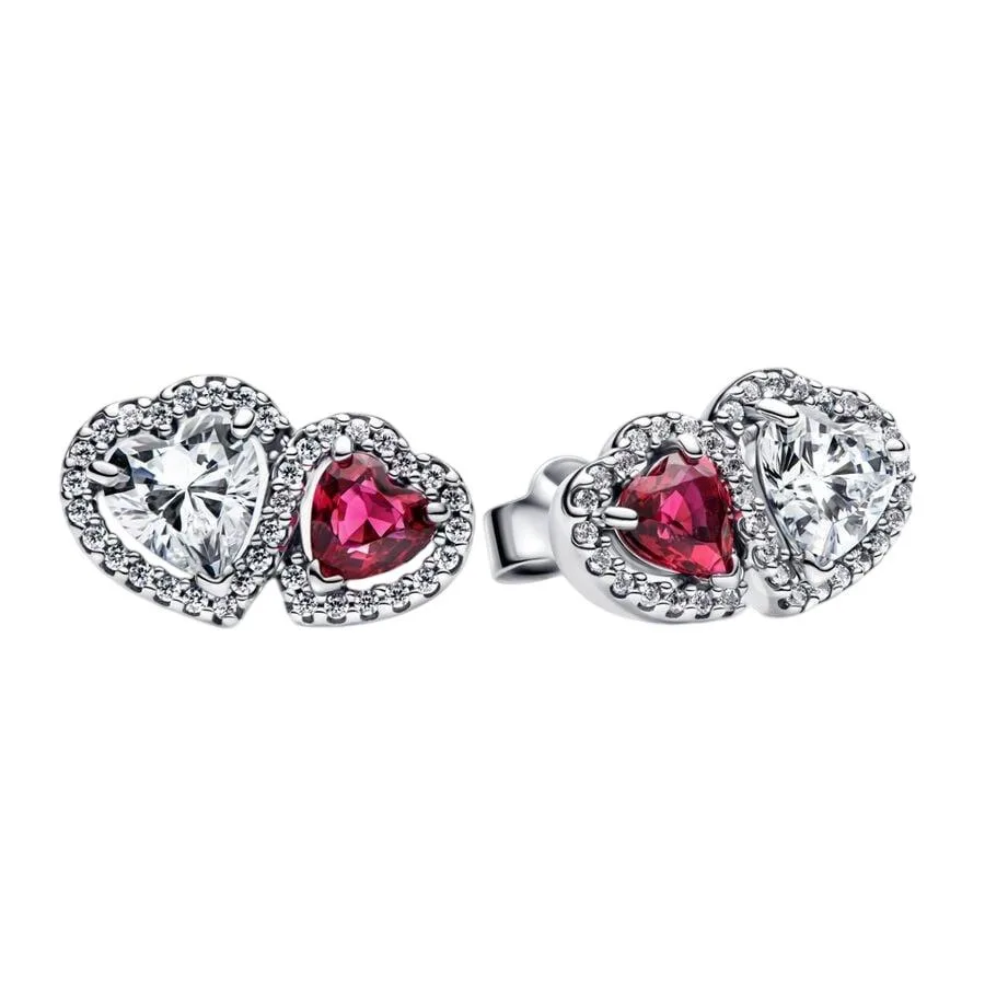 PANDORA PANDORA Halo Hearts Stud Earrings sterling silver 36 micro cubic zirconia — product photo