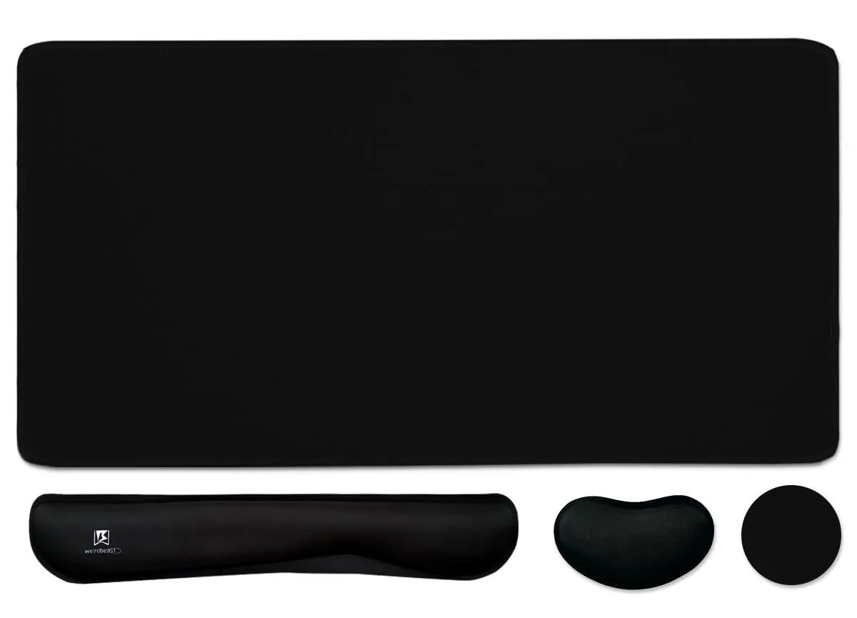 WB WEIRDBEAST 4-in-1 Large Gaming Mouse Pad Set Black 35.4×15.75 in — product photo