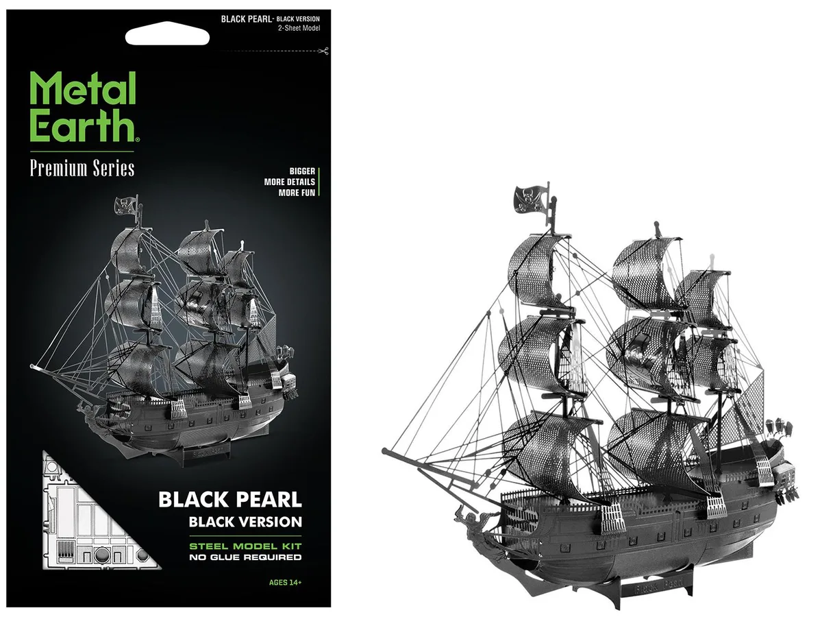 Metal Earth Metal Earth Black Pearl Ship Black Version (Moderate Difficulty) hobby collectible — product photo